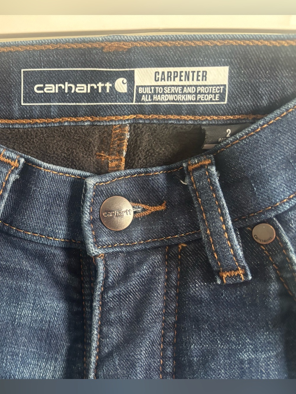 Carhartt Men’s Blue Relaxed Fit Jeans with Contrast Stitching